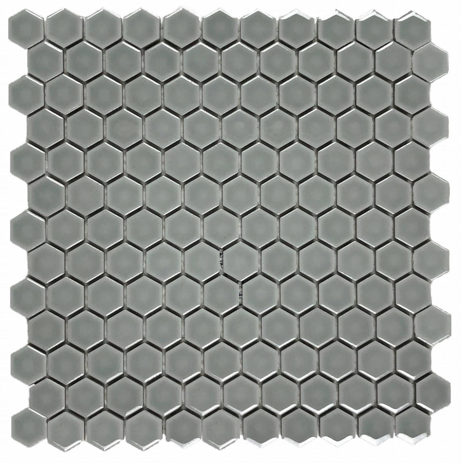 Hexagons 1” Mosaic Light Gray | Adex USA