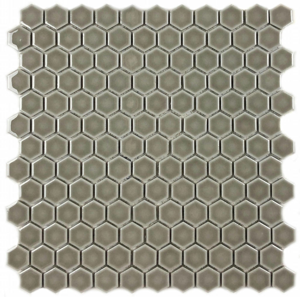 Hexagons 1” Mosaic Light Smoke | Adex USA